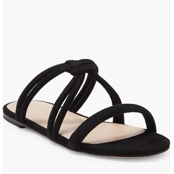 Stuart Weitzman Leather Slide Sandal  Black Twist Knot, Designer Size 8, NWT - Picture 12 of 17